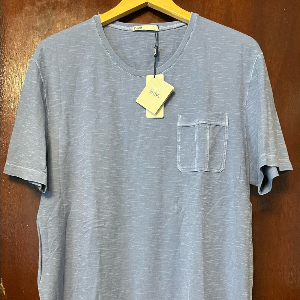 Men’s 100% Cotton Blue Tee